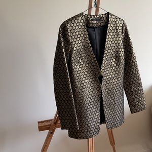 Gold Metallic evening jacket by Ark&co